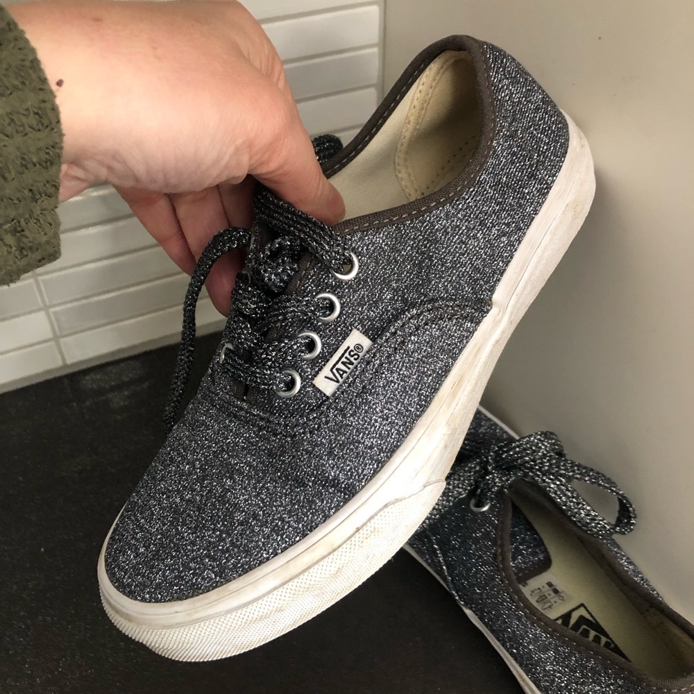 Vans kids silver lace up sneakers - Picture 5 of 8